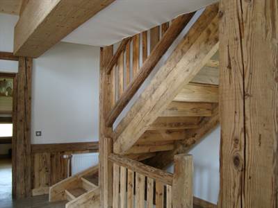 Escalier et structure bois apparente